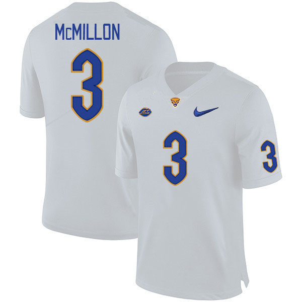 Men #3 Donovan McMillon Pitt Panthers College Football Jerseys Stitched Sale-White